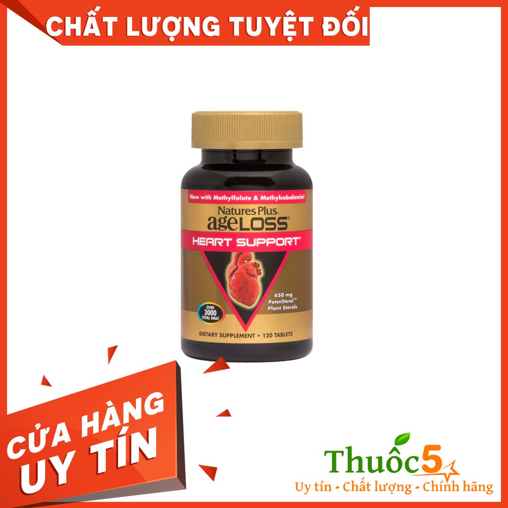 [GIÁ GỐC] Nature’s Plus Ageloss Heart Support – Chống lão hóa tim  Hộp 120 viên