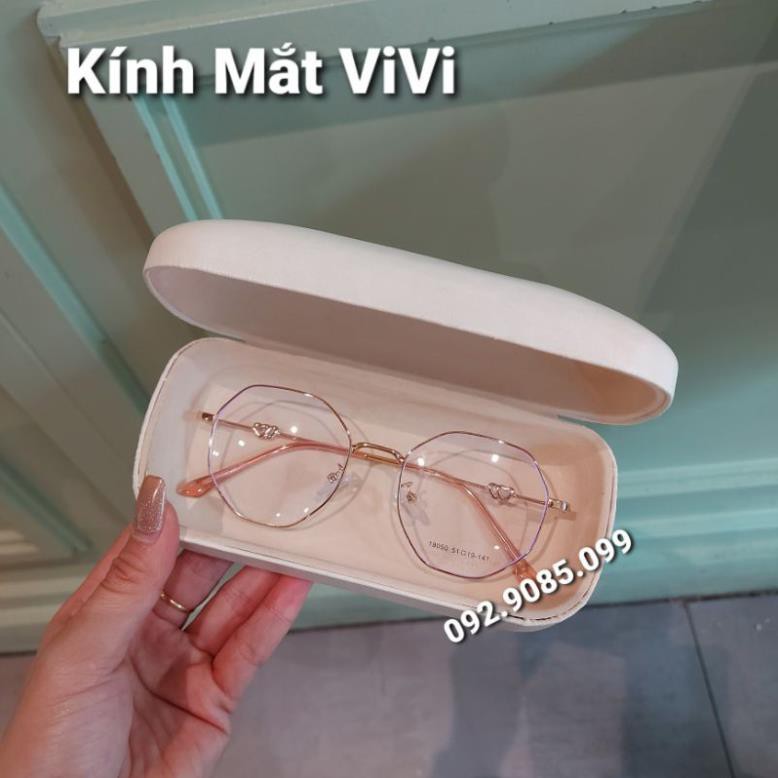 Gọng kính cận kim loại lục giác trái tim - Kính thời trang 0 độ hàn quốc | BigBuy360 - bigbuy360.vn