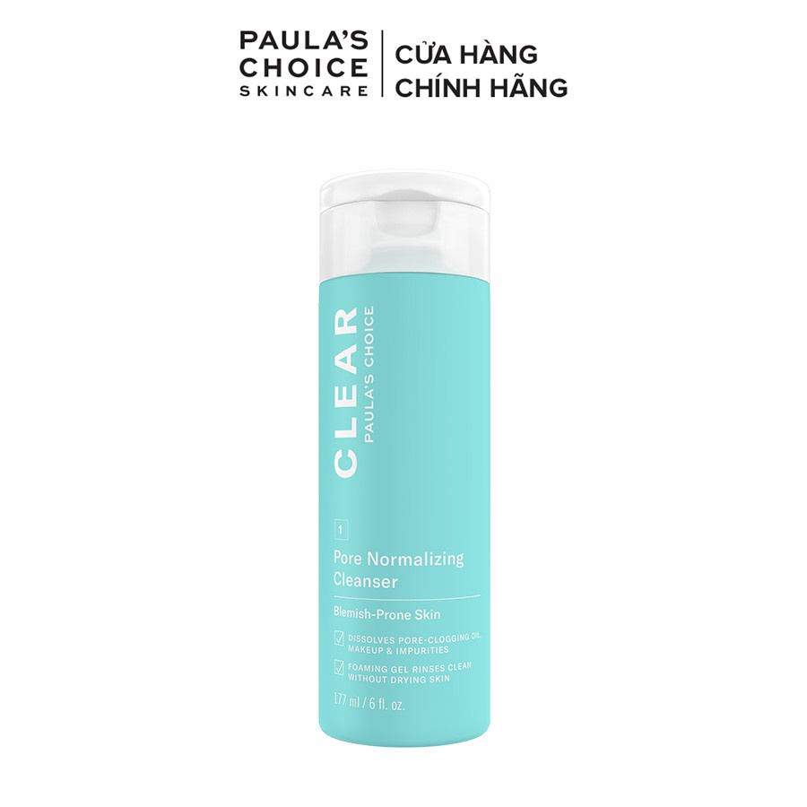 Sữa rửa mặt dạng gel ngăn ngừa mụn và se khít lỗ chân lông Paula’s Choice Clear Pore Normalizing Cleanser 177 ml 6002