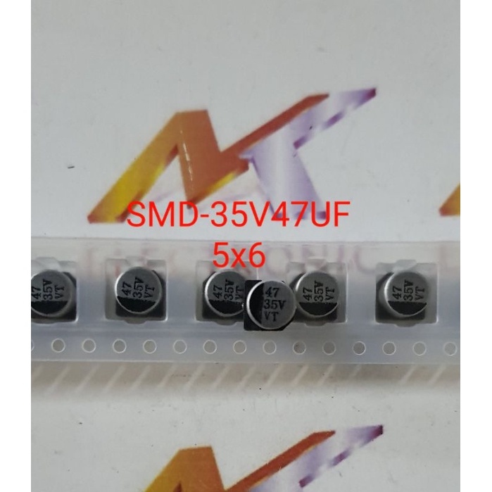 (com bo 10 con )Tụ điện nhôm dán 35V47UF 35V 47UF 47UF35V 5 x 6mm SMD