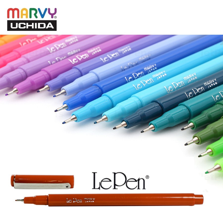 Bút lông kim Marvy Lepen 4300, 0.3mm (6 màu Neon)