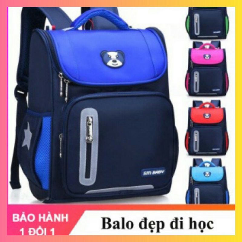 Cặp học sinh cấp 1 SM BaBy hình gấu,balo chống gù happy cho bé,chống nước thiết kế nhẹ nhàn,chính hãng (giá tốt) hu