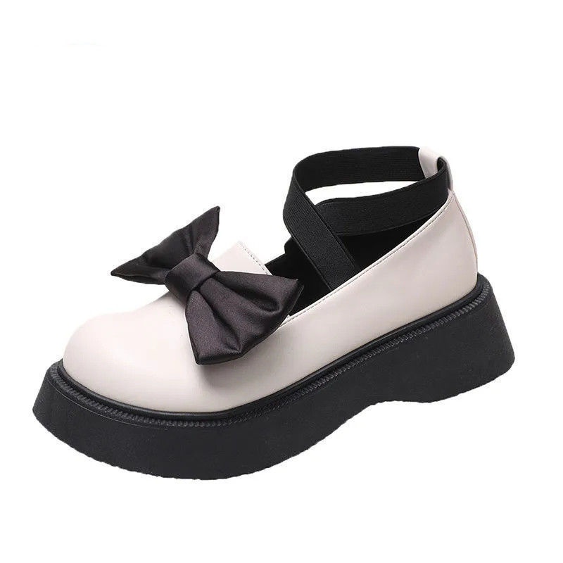 Giày Búp Bê Da Đế Dày Đính Nơ To Kiểu Nhật Bản Thời Trang Mùa Hè 2022 Mới