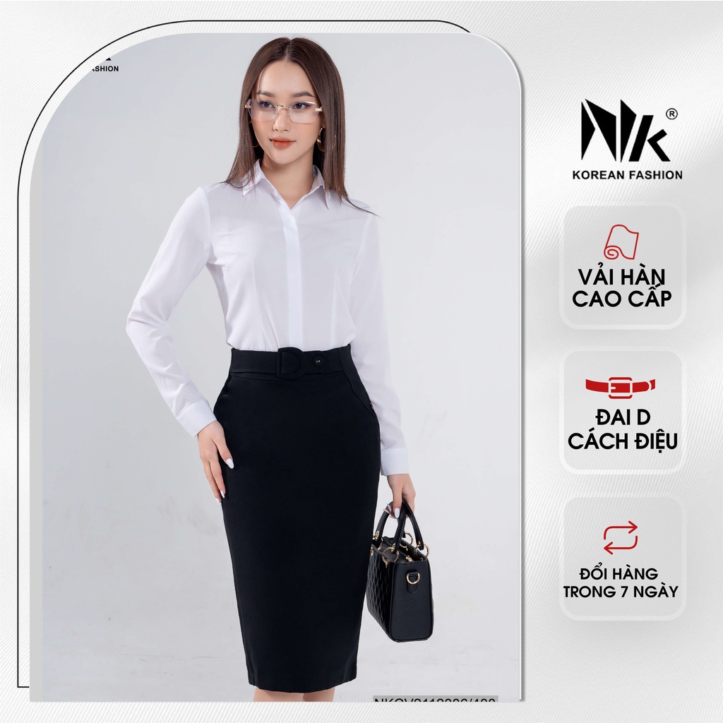Chân Váy Bút Chì Công Sở NK Fashion Thiết Kế Đai Chữ D Dáng Dài Sang Trọng, Chất Liệu Vải Co Giãn Và Mềm Mịn NKCV2112006