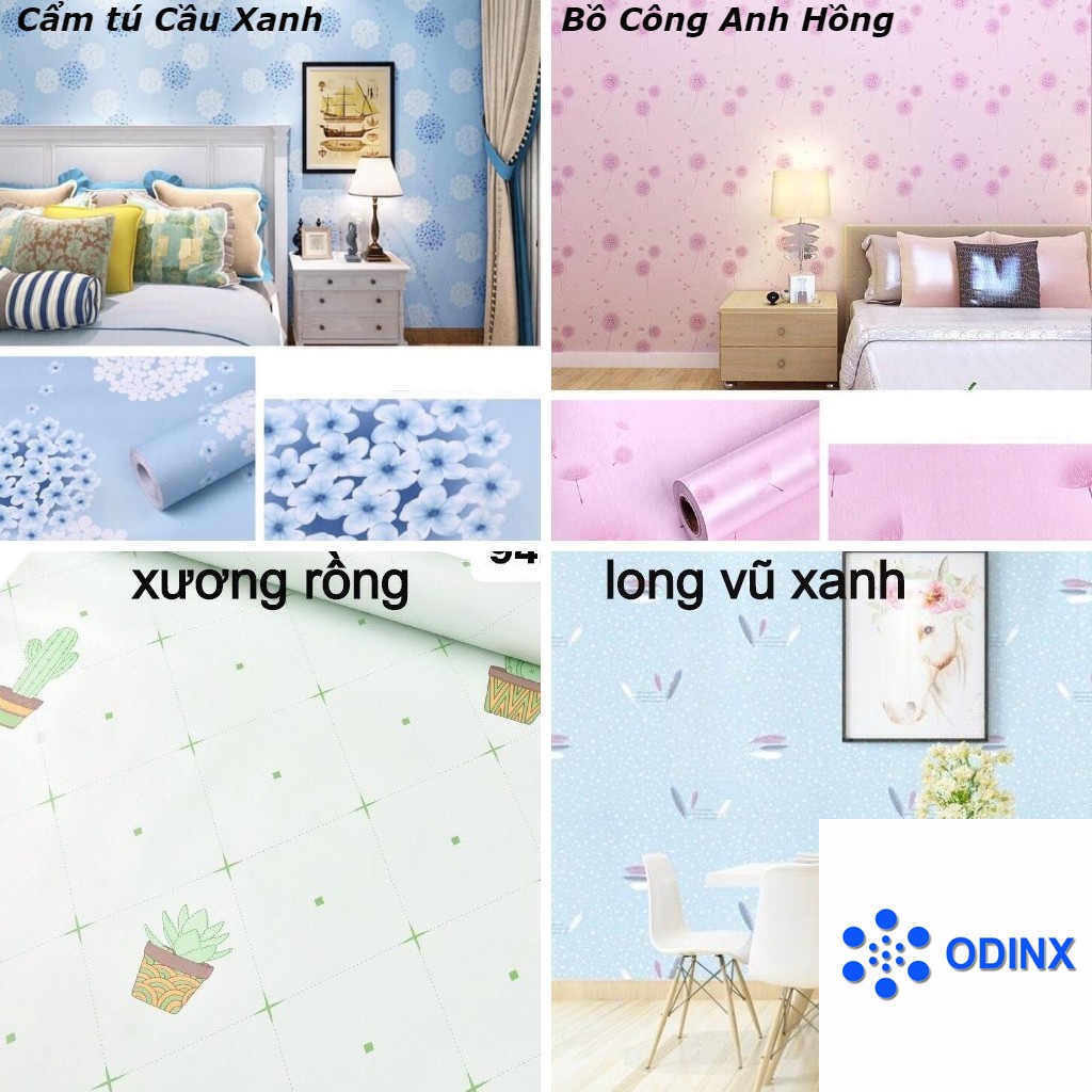 Giấy dán tường màu trơn pastel có sẵn keo khổ rộng 45 cm dài 10 mét / 1 cuộn(decal dán tường)