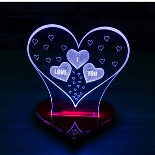 Mô Hình Đèn Led 3D Trái Tim