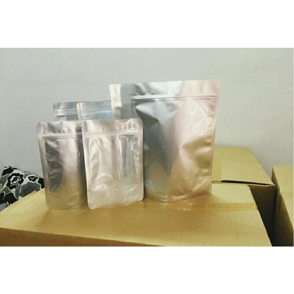 Túi Zipper Đáy Đứng 01 Mặt Bạc Đựng Thực Phẩm Giá Rẻ - 15x22cm