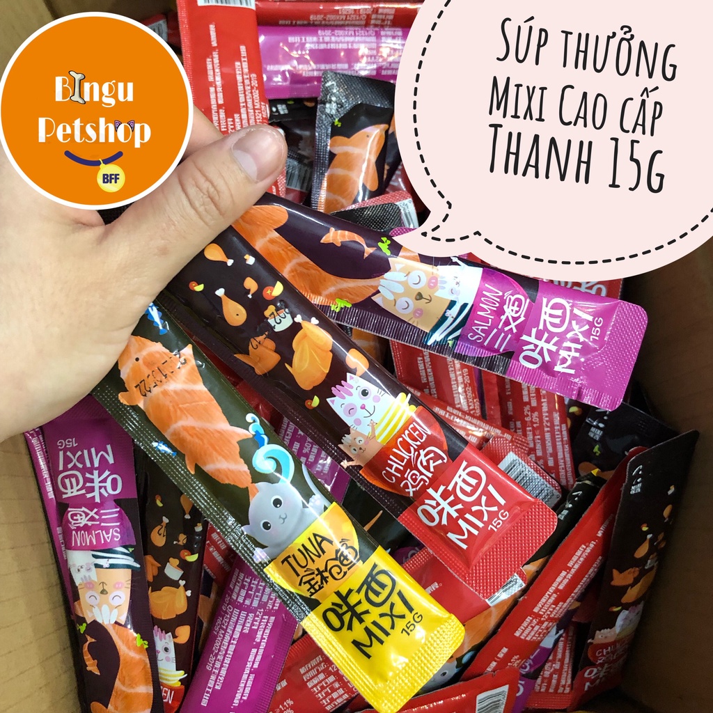 Súp thưởng cao cấp cho mèo Mixi thanh 15g - 3 Vị