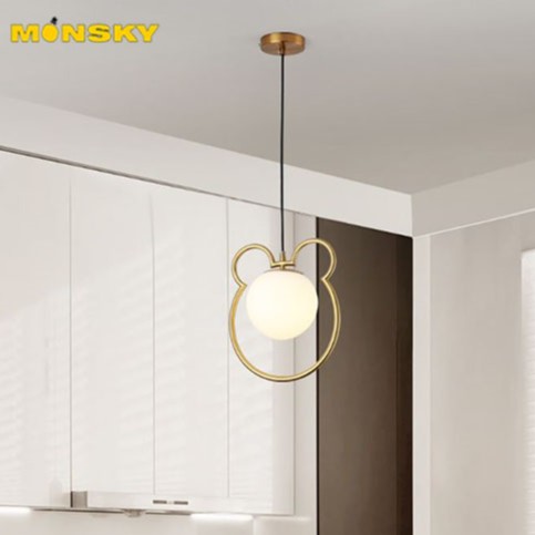 Bộ đèn thả MONSKY TINDOD chao tĩnh điện khung mạ độc đáo - kèm bóng LED chuyên dụng