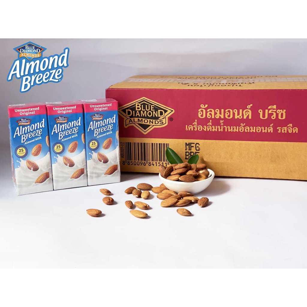 Thùng Sữa hạt hạnh nhân ALMOND BREEZE KHÔNG ĐUỜNG 180ml 24 hộp