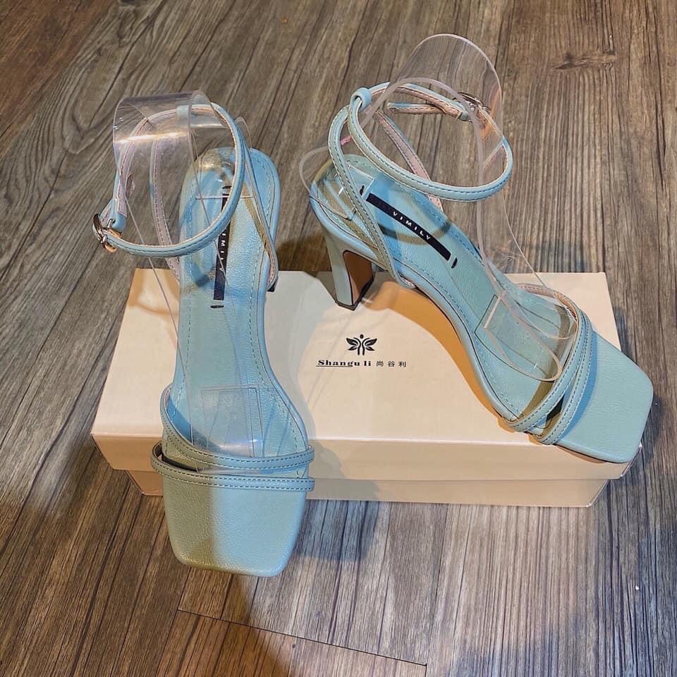 Giày cao gót 2 quai chéo gót bệt 7p CG-0423 - Rosa fashion