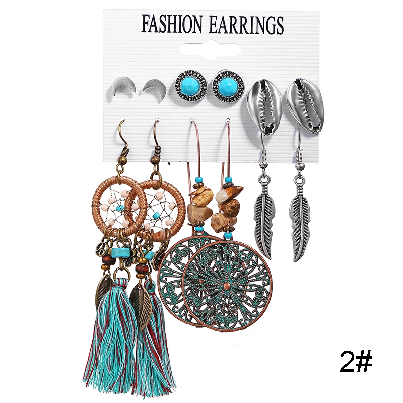 Set 6 Đôi Bông Tai Acrylic Thời Trang Cho Nữ