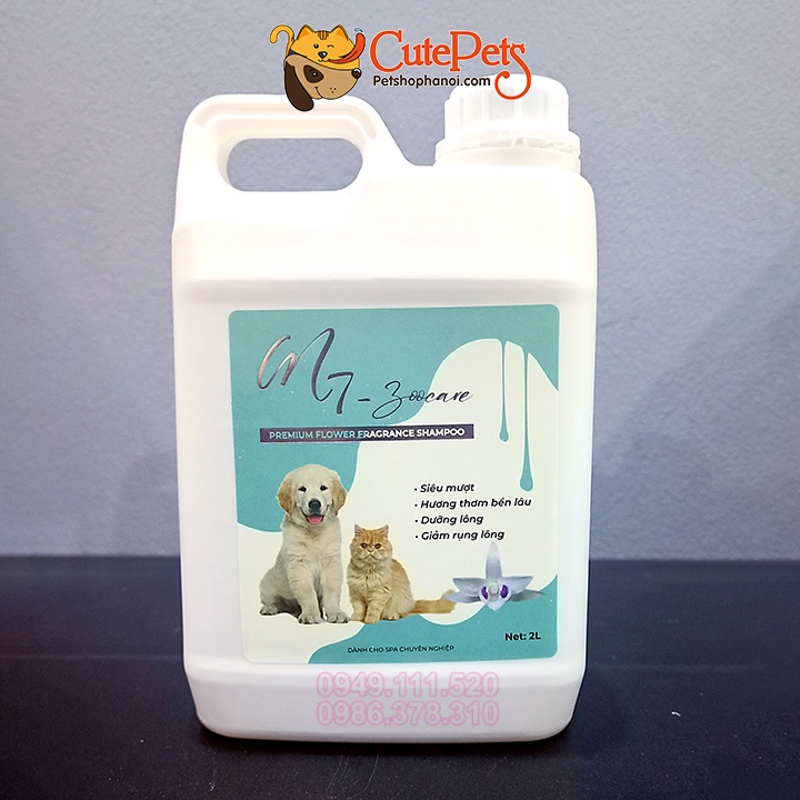 Sữa tắm cho chó mèo M7 Zoo Care can 2L hương nước hoa Pháp siêu thơm - Phụ kiện thú cưng Hà Nội