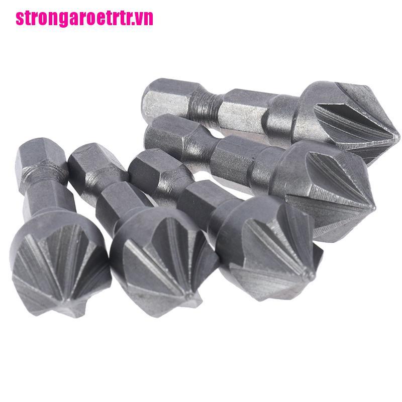 【etrtr】90° Countersink Drill Chamfer Bit 1/4" Hex Carpentry Angle Point Bevel