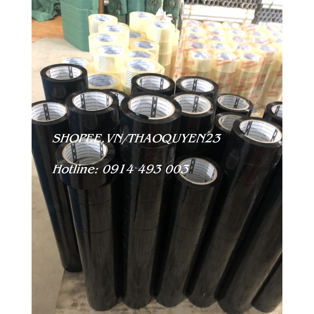 1 cây 1kg Băng keo màu đen 48mm 100y cây 6 cuộn