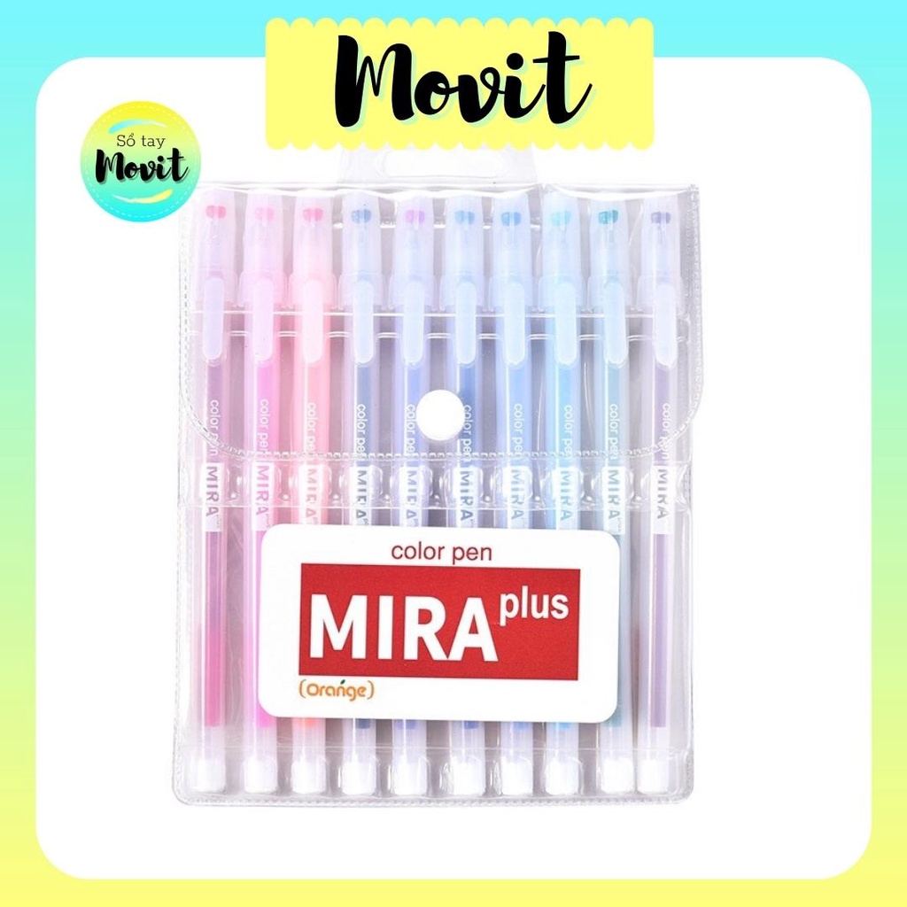 [Mã LIFEXANH03 giảm 10% đơn 500K] Hộp bút mực gel đi nét Mira Plus 6/10/12 màu