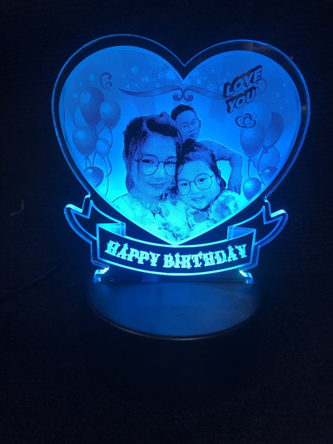 Đèn Led 3d đổi 16 màu khắc hình ảnh theo yêu cầu