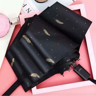 Dù Ô Đi Mưa Che Mưa Chống tia UV Khi Đi Nắng Gấp Gọn Được Hoạ Tiết Lông Ngỗng Quý Phái