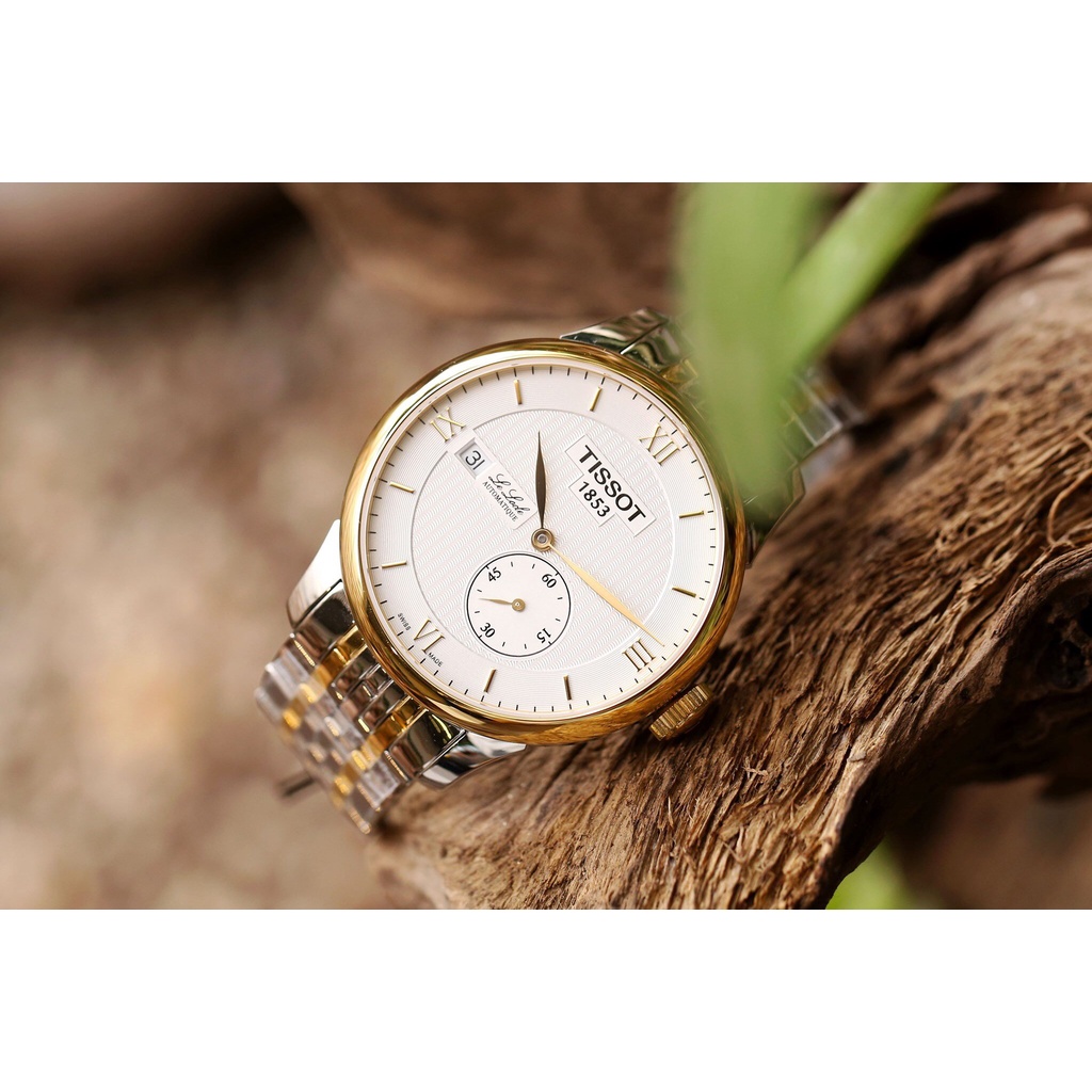 Đồng hồ Nam chính hãng Tissot Le Locle Automatic T006.428.22.038.01 Size 39,Demi vàng,Mặt trắng,Lịch-Máy cơ-Dây kim loại