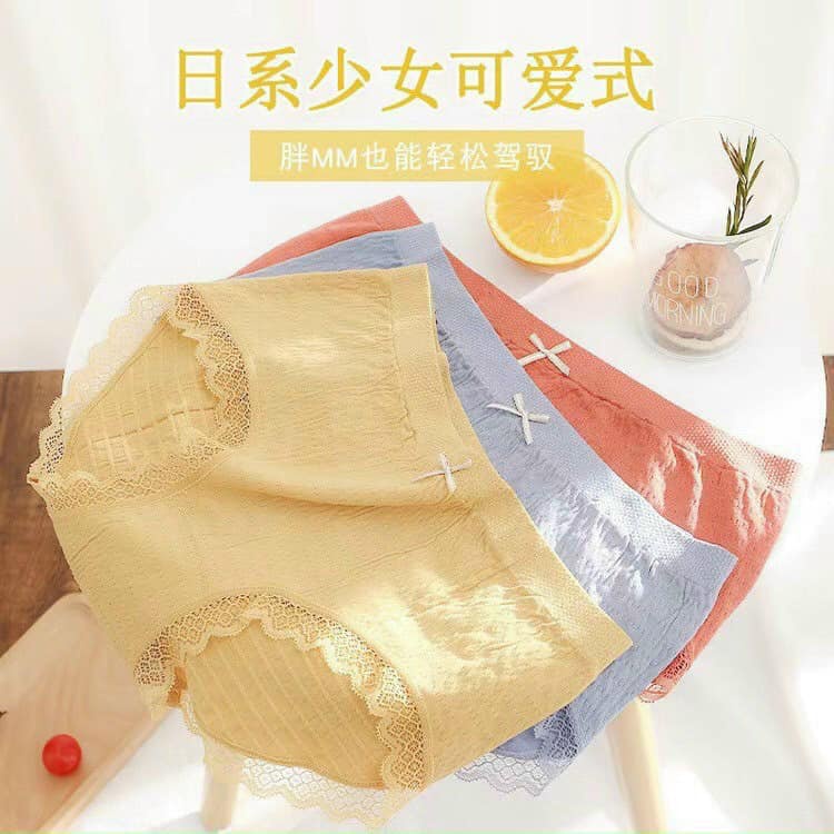 Quần lót nữ cotton mềm viền ren , quần chip nhăn siêu co dãn mỏng mát tôn dáng siêu gợi cảm | BigBuy360 - bigbuy360.vn