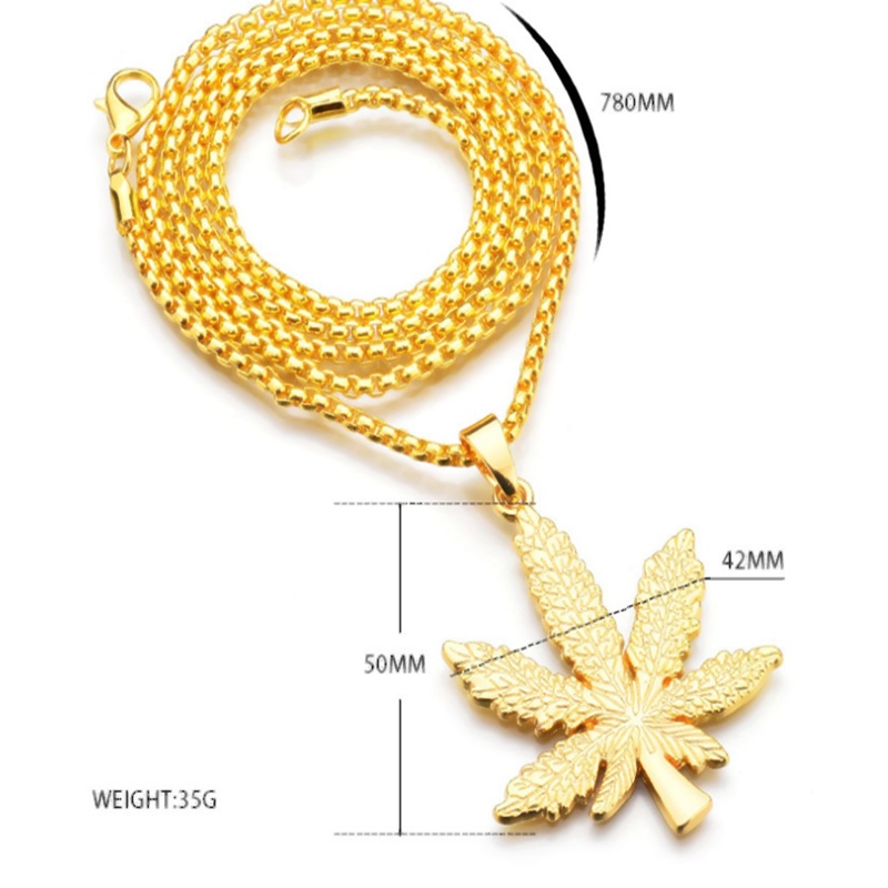 Vòng cổ Mặt Hình Lá Phong Mạ Vàng / Bạc Thời Trang Hip Hop Cho Nam Và Nữ