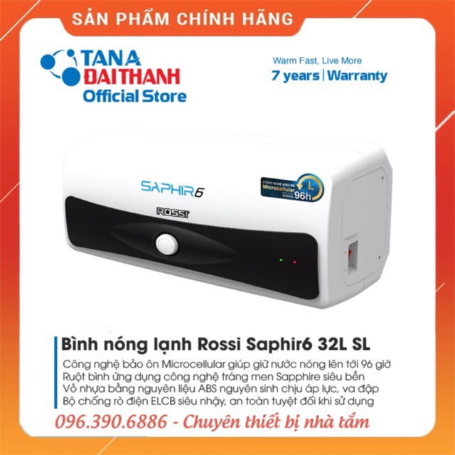 Bình nước nóng Rossi Saphir 30L SL