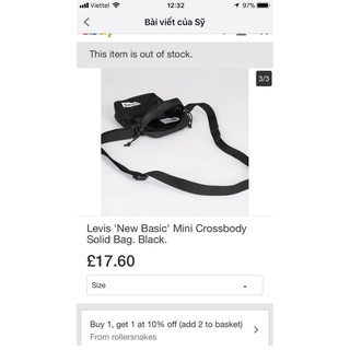 Levis 'New Basic' Mini Crosbody Solid Bag. Black - Red