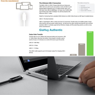 Cáp USB-C to USB-A Belkin F2CU029bt1M