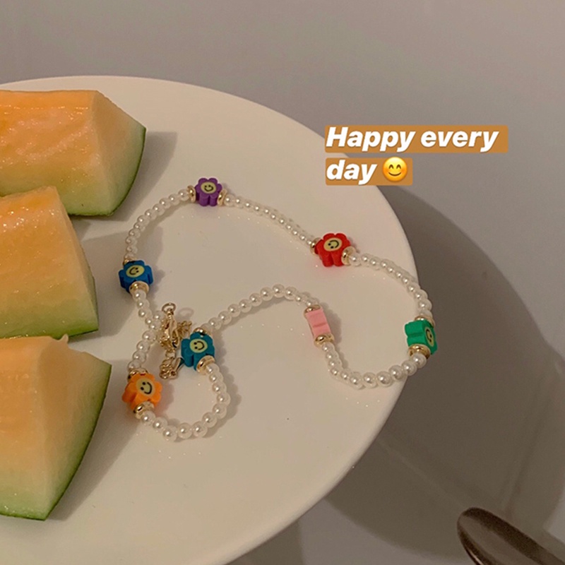 Vòng cổ đính hạt có mặt ngọc trai hình hoạt hình dễ thương nhiều màu sắc dành cho nữ
