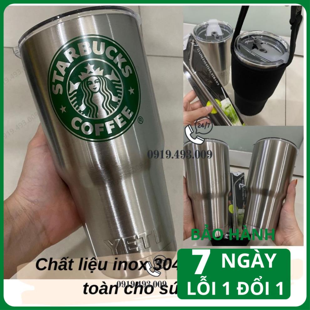 Ly Giữ Nhiệt Thái Lan, bình giữ nhiệt inox 304 Tặng Kèm Ống Hút Inox+Túi+ Nắp Chống Tràn+ Cọ Rửa [BẢO HÀNH 1 ĐỖI 1]