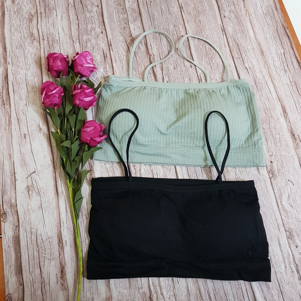 ÁO LÓT BRA 2 DÂY COTTON LEN TĂM