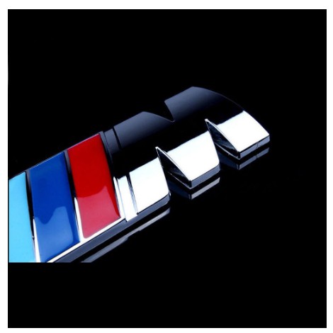 Tem logo chữ M nổi kim loại nhôm kẽm 3D dán trang trí xe hơi ô tô BMW Series 3 5 7 X1 X3 X5