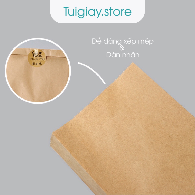 Túi giấy đựng bánh mì, bánh các loại. SET 50 TÚI giấy xi măng trơn không quai, túi giấy gói hàng