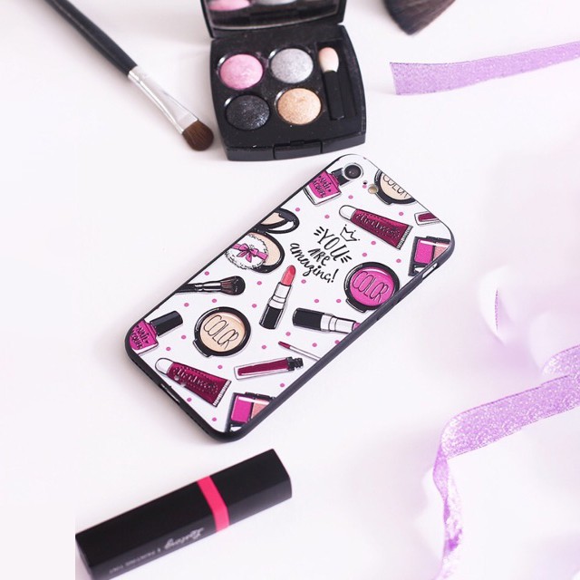 Ốp lưng iphone dẻo in hình nổi Cô Gái và Mỹ Phẩm 6/6plus/6s/6splus/7/7plus/8/8plus/x/xr/xs/11/12/pro/max/plus/promax