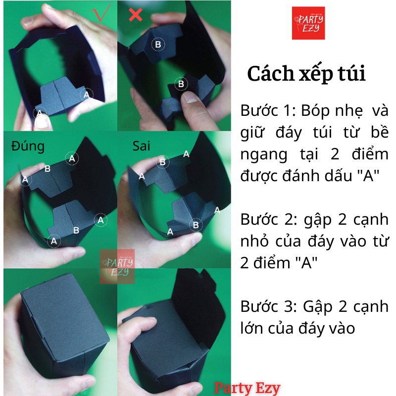 Túi Giấy Đựng Quà Xinh Xắn- 2 màu Đỏ và Trắng (in chữ Merci vàng)