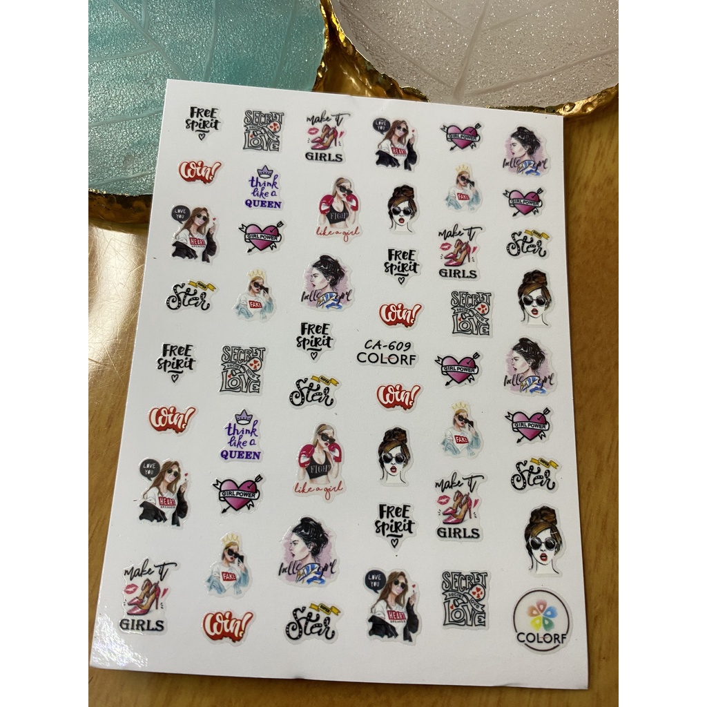 Sticker dán móng họa tiết lạ/ độc 2