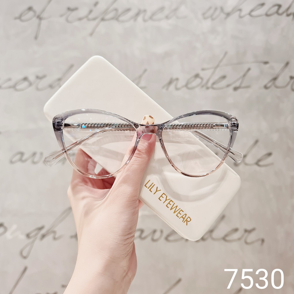 Gọng kính cận nữ LILYEYEWEAR mắt mèo dày dặn chắc chắn màu sắc thời trang 7530 | BigBuy360 - bigbuy360.vn