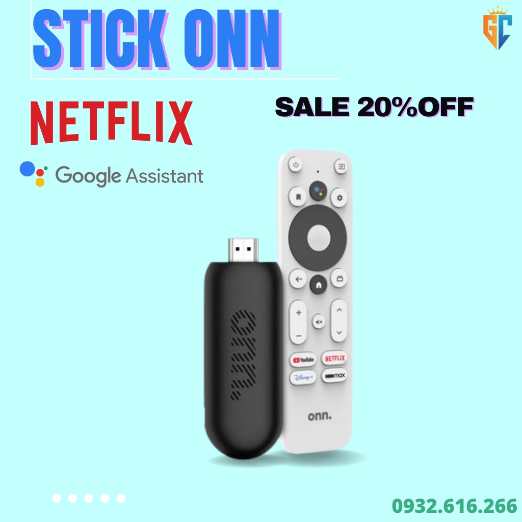 Stick Onn AndroidTV box - Chứng Chỉ Netflix - Hàng Mỹ