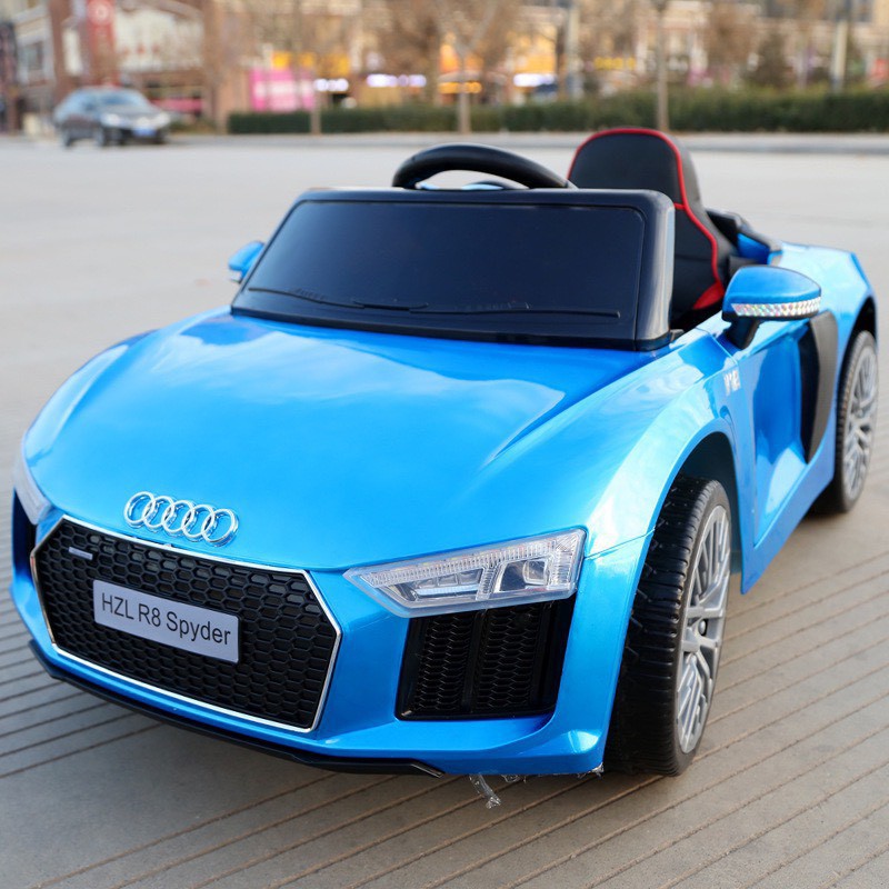 Ô tô điện cho bé AUDI R8 Spyder tự lái và điều khiển 2 động cơ (Đỏ-Trắng-Xanh-Vàng)