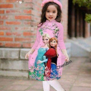 Áo dài elsa cho bé gái sz 1-8(10-30kg)