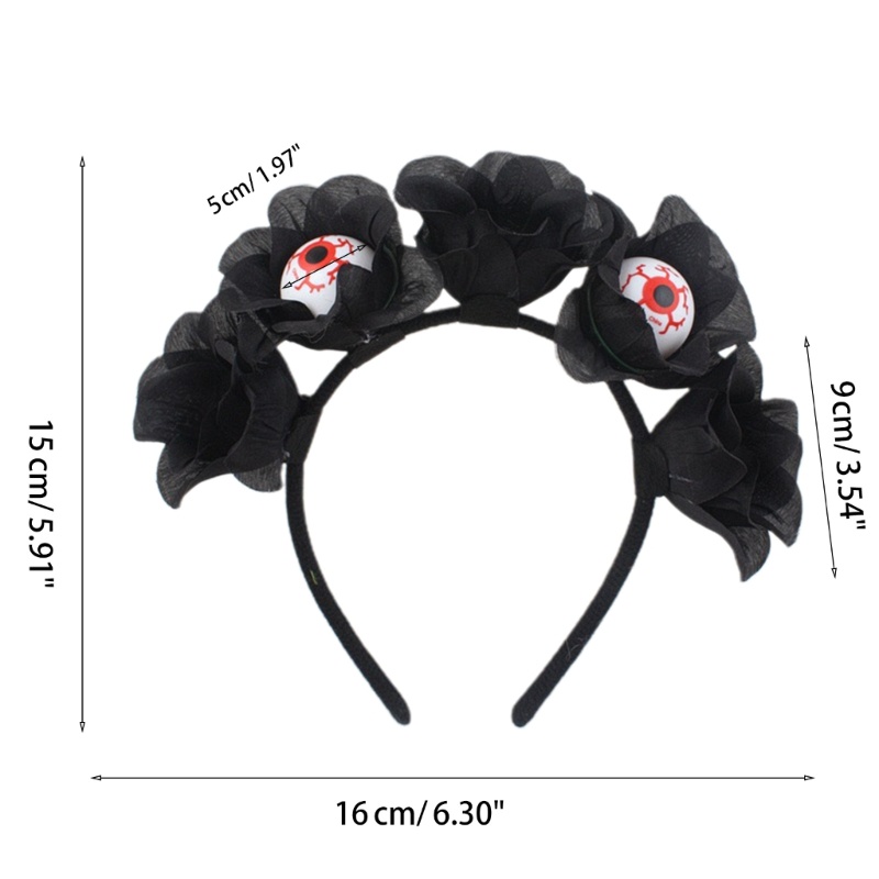 Băng Đô Cài Tóc Hình Bông Hoa Mắt Máu Trang Điểm Phát Sáng Trực Tiếp Dành Cho Bạn Nữ