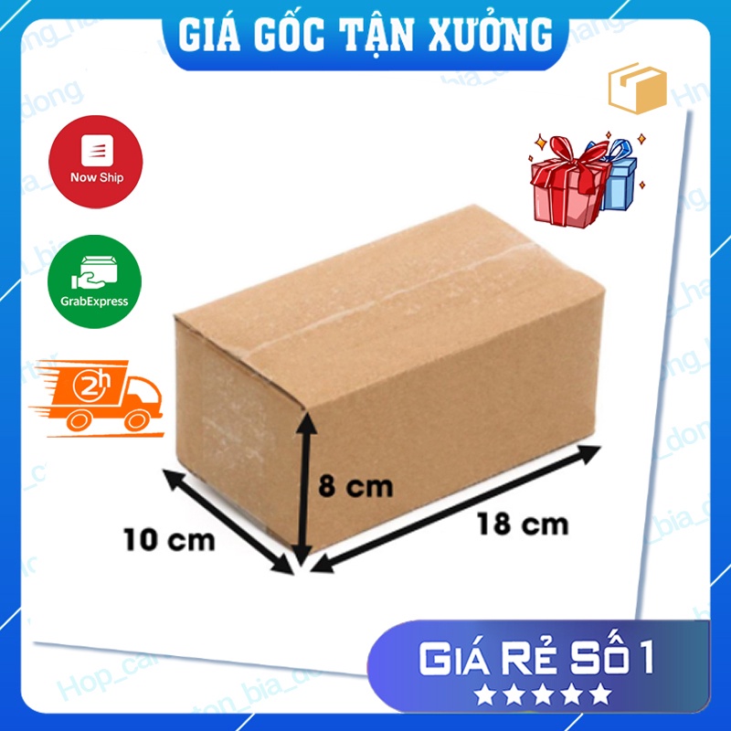 Hộp carton đóng hàng, hộp gói hàng giá rẻ 18x10x8.