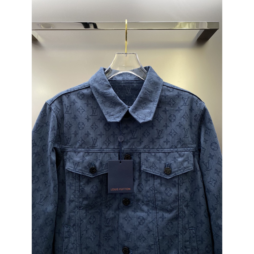 Áo khoác denim jacquard nữ thời trang cao cấp Louis Vuitton LV