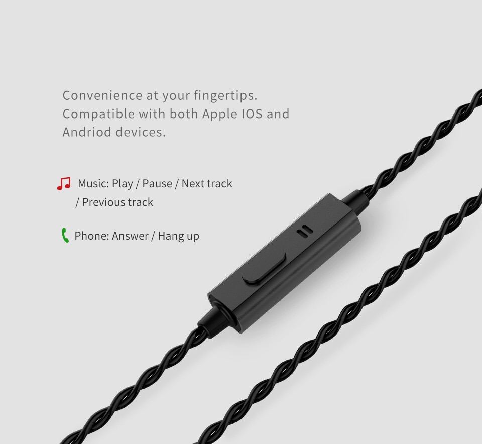 Dây cáp tai nghe có mic 6 lõi mạ bạc Mmcx / 2pin dành cho Tfz Trn X6 Kz Asf Zs10 Cca C10