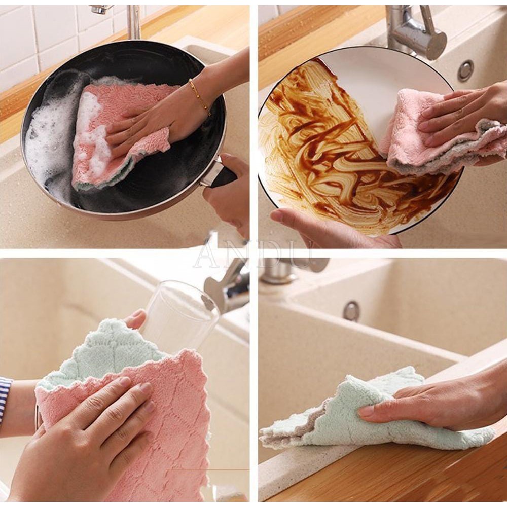 Khăn lau đa năng siêu thấm hút 2 mặt, Khăn lau nhà bếp siêu mềm mịn, giá cực sốc