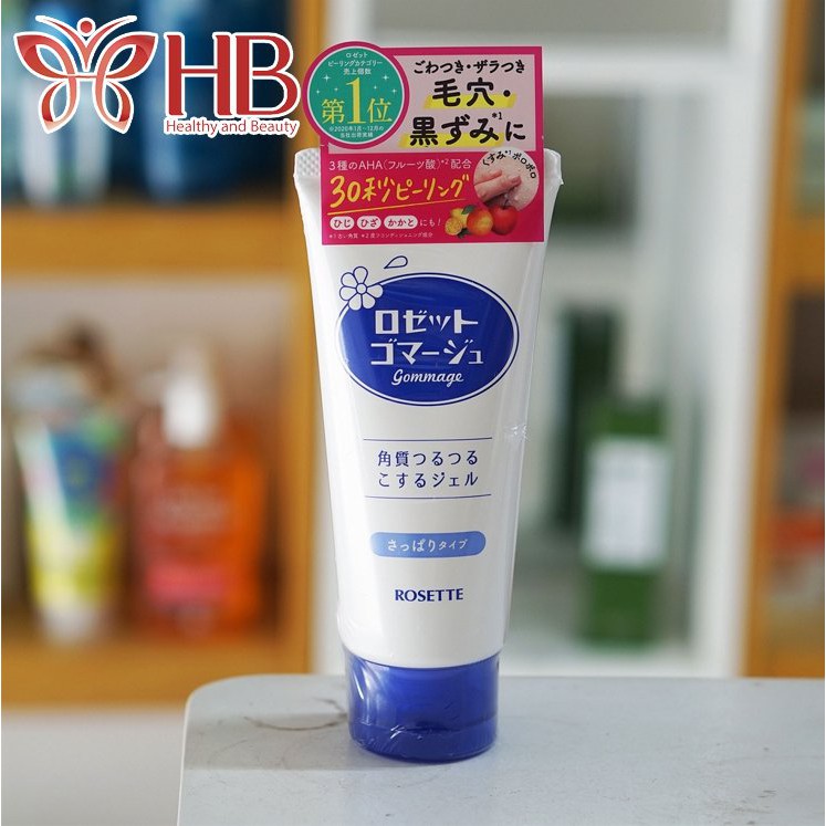 Tẩy da chết Rosette Nhật Bản, peeling gel Nhật Bản 120g, gel tẩy tế bào chết cho da mặt