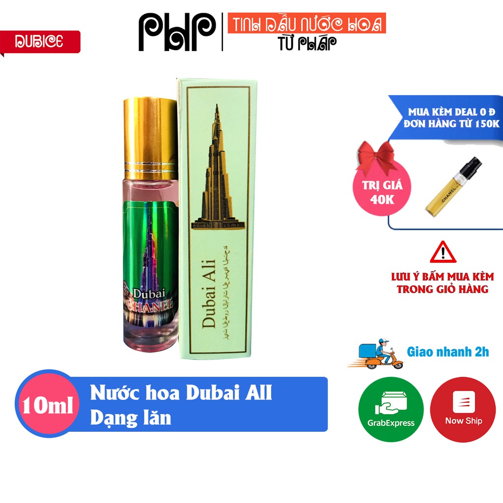 [7 mùi hương] Tinh dầu nước hoa Dubai Ali, dạng lăn mini 10ml