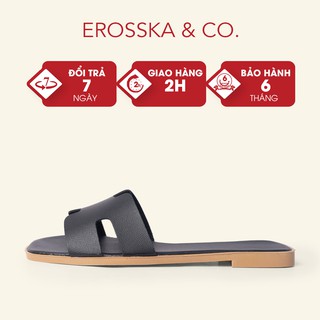  Dép đi biển thời trang Erosska 2021 quai chữ H màu đen - DE036