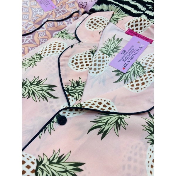 Pizama lụa Bộ mặc nhà victoria's secret pijama manggo cánh giơi cộc đùi