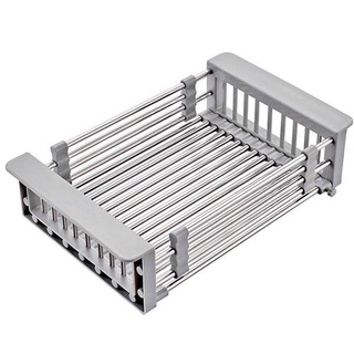 [Kệ gác bồn rửa chén] Kệ rổ inox để bồn rửa chén điều chỉnh chiều dài
